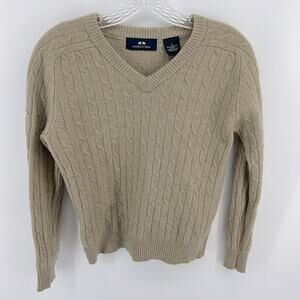 Vintage Woods & Gray 100% lambs wool cable knit V-neckck pullover sweater sz S